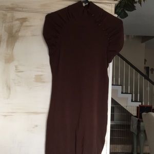 Brown sweater dress